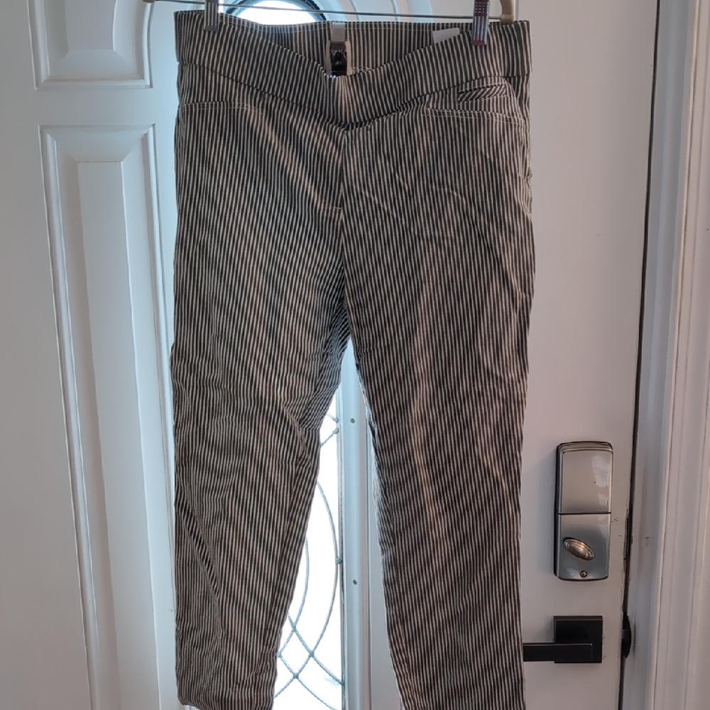 Anne Klein women's Black and White Striped Chinos